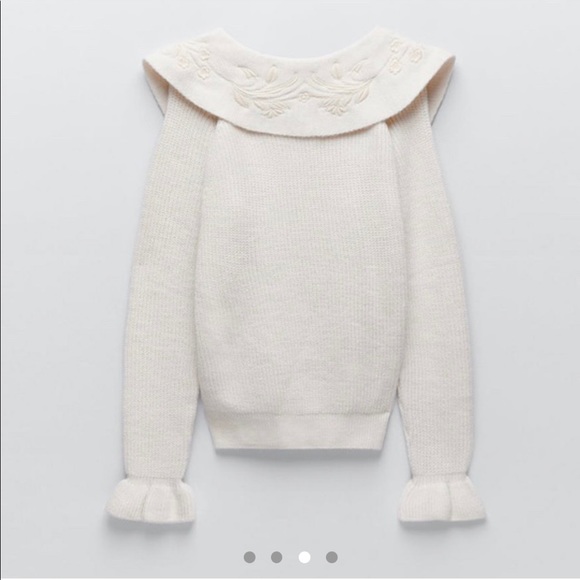 Vintage style Embroidered collar knit sweater. - Picture 3 of 6